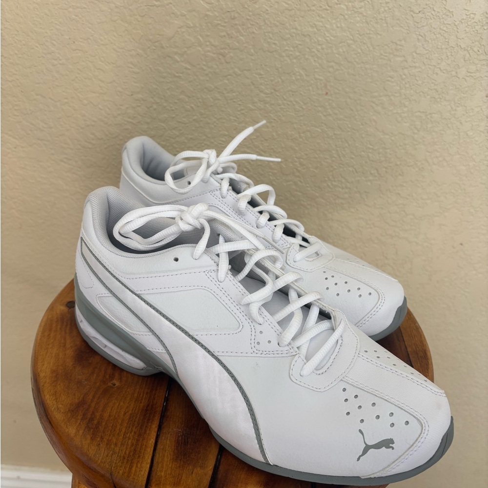 Puma womens White and Gray Athletic Shoes
